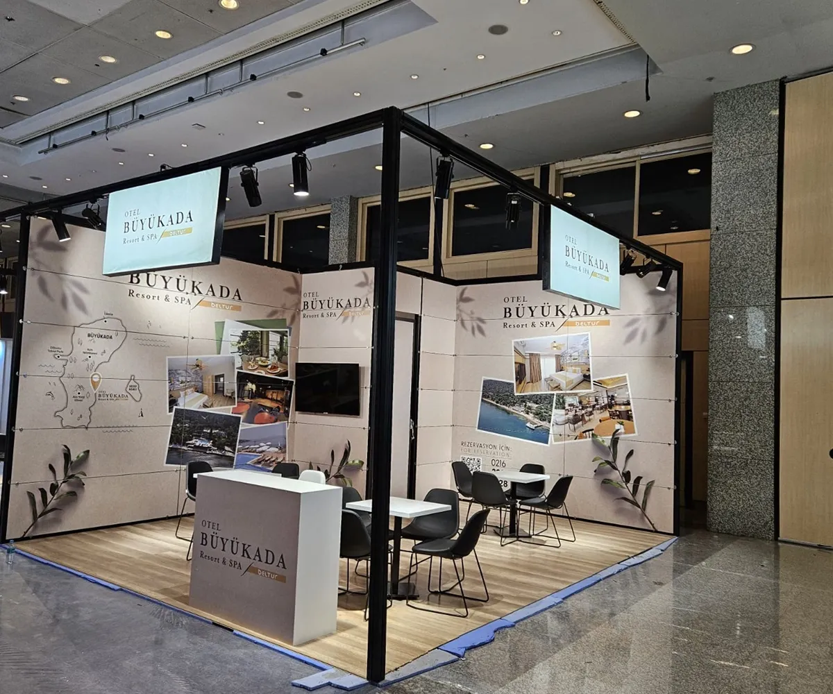 Oris Büyükada Resort & Spa için kurulan Maxima modüler fuar standı