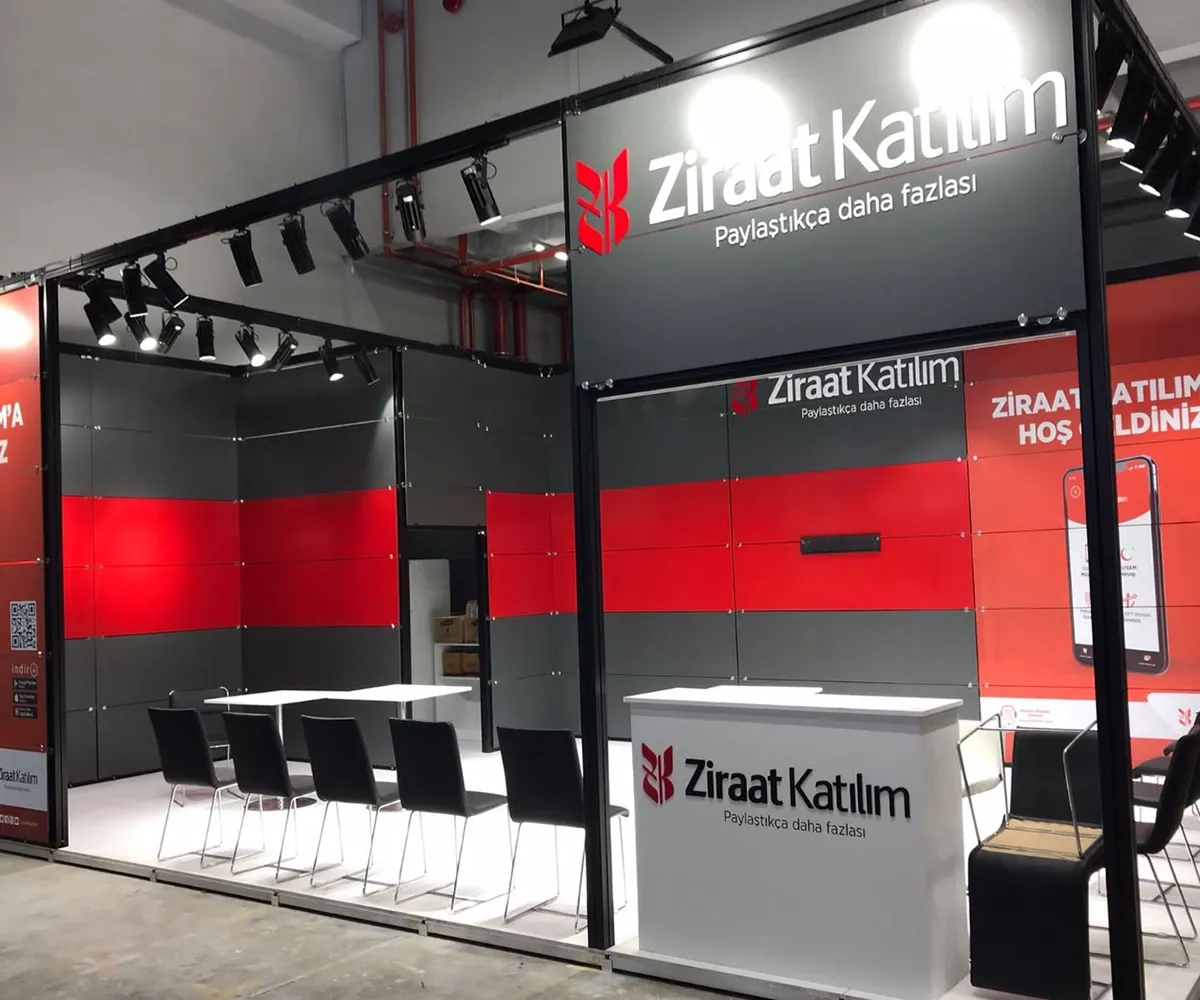 Ziraat Katılım için kurulan Maxima modüler fuar standı